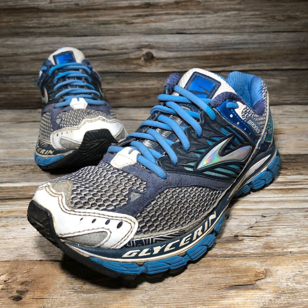 Brooks Glycerin 10 Grey Blue Sneakers Women US 8.5, UK 6.5, EUR 40